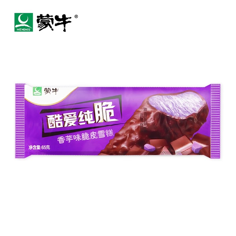 蒙牛酷爱纯脆香芋味脆皮雪糕65g新日期6支