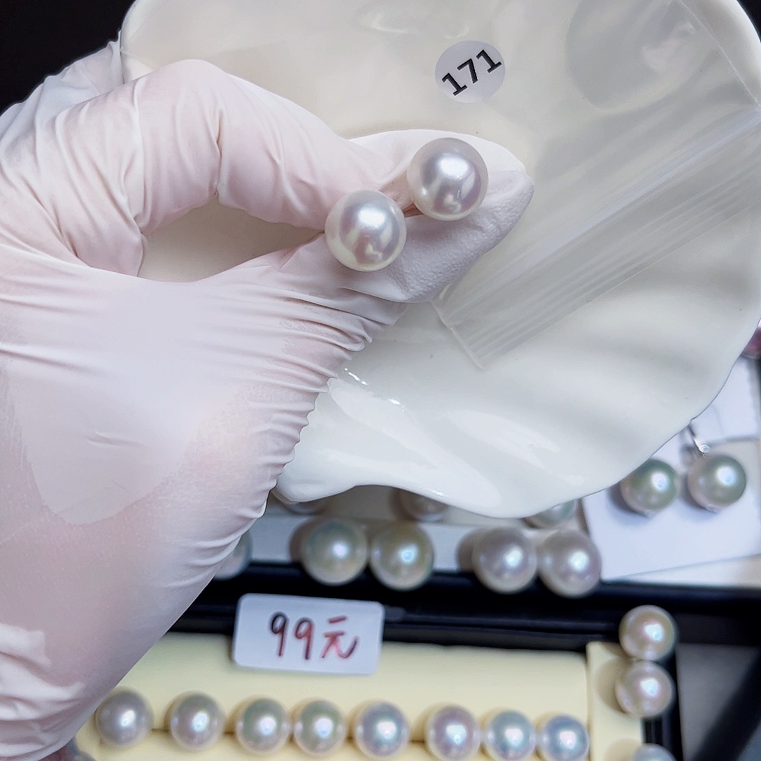 耳饰淡水珍珠银S925镶嵌