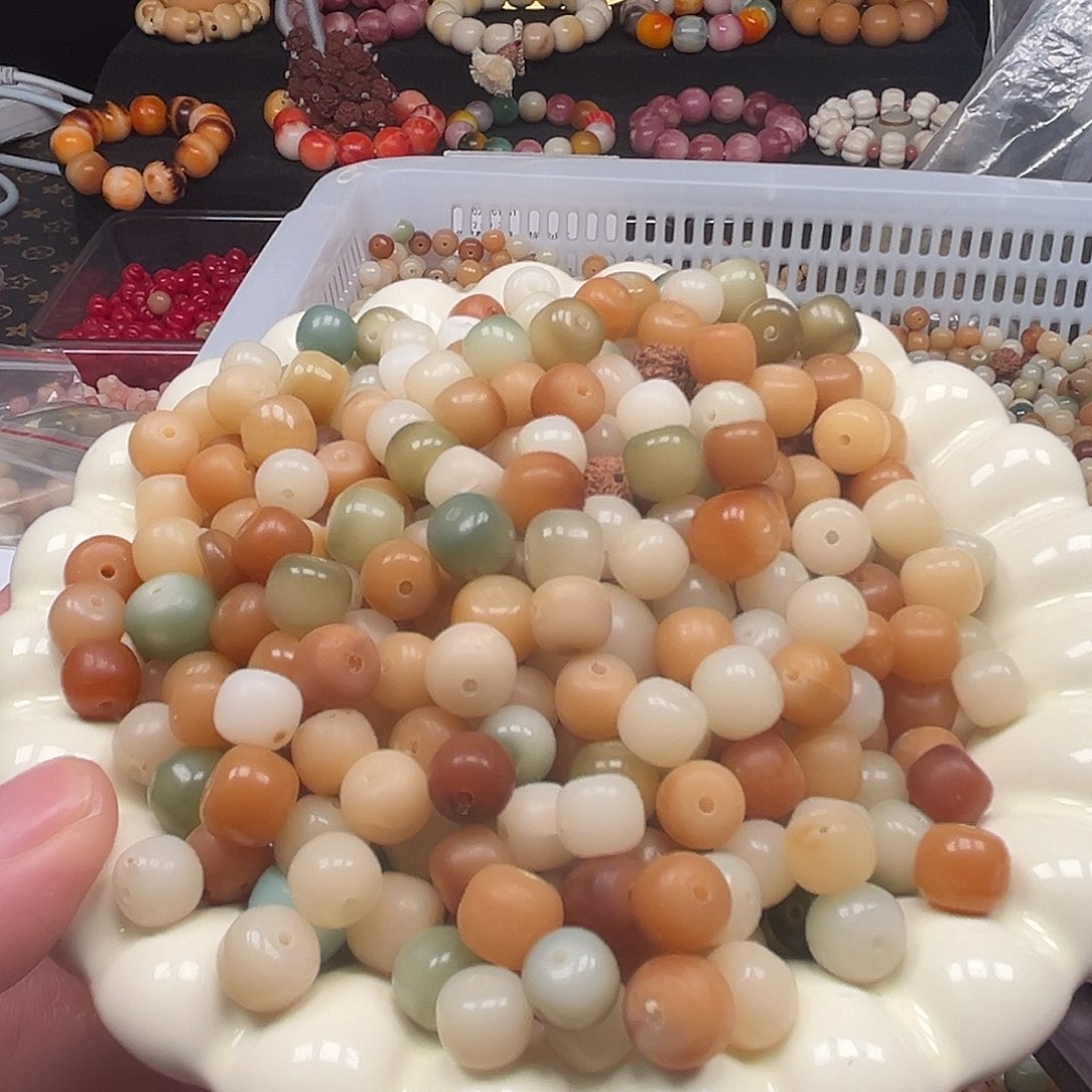 菩提根/象牙果手串500颗非料瑕疵混装珠