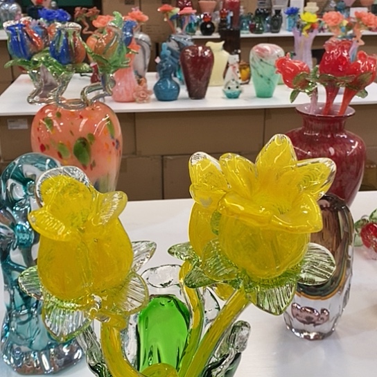 琉璃3只夜光花高45厘米