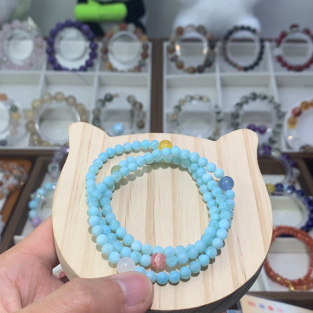 水晶手链未镶嵌海纹石三圈手链