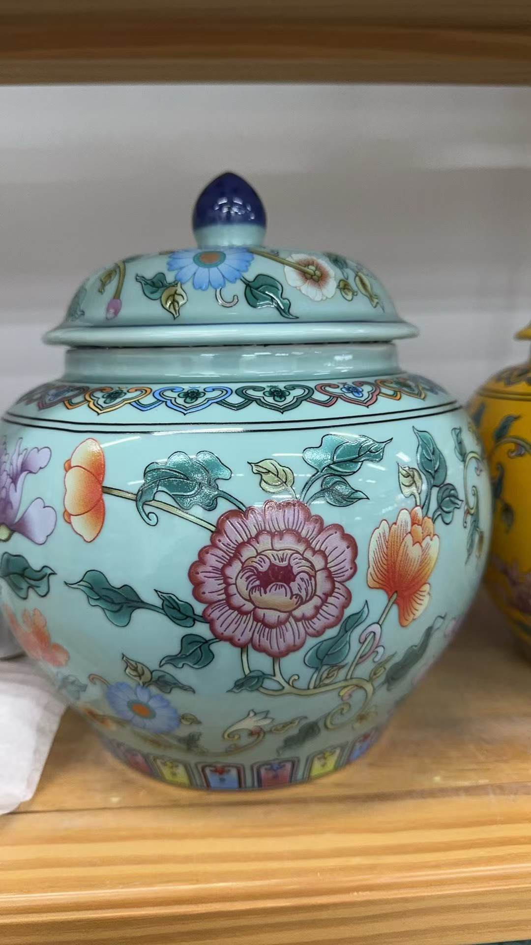 粉彩三斤装大号陶瓷茶叶罐密封罐复古茶叶罐