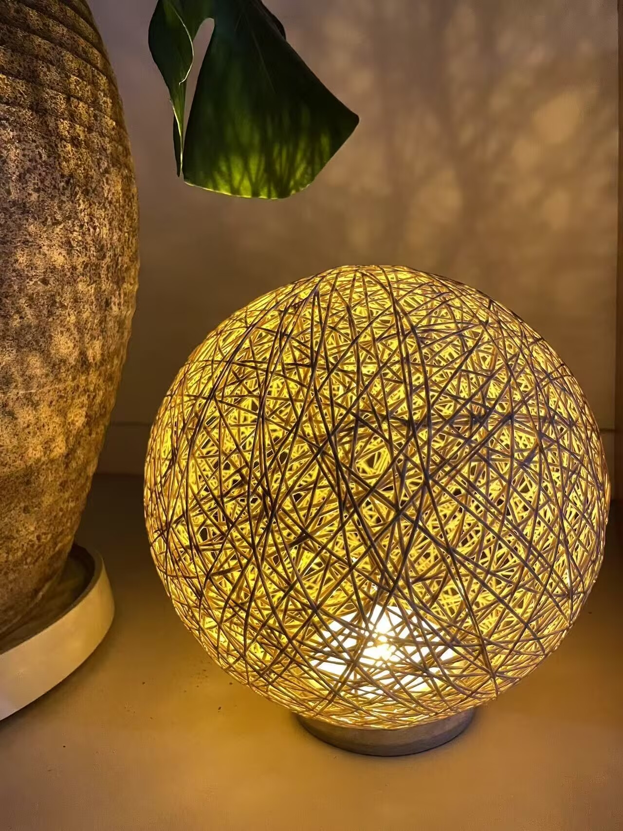 314手工编织简约客厅房间电池装饰灯