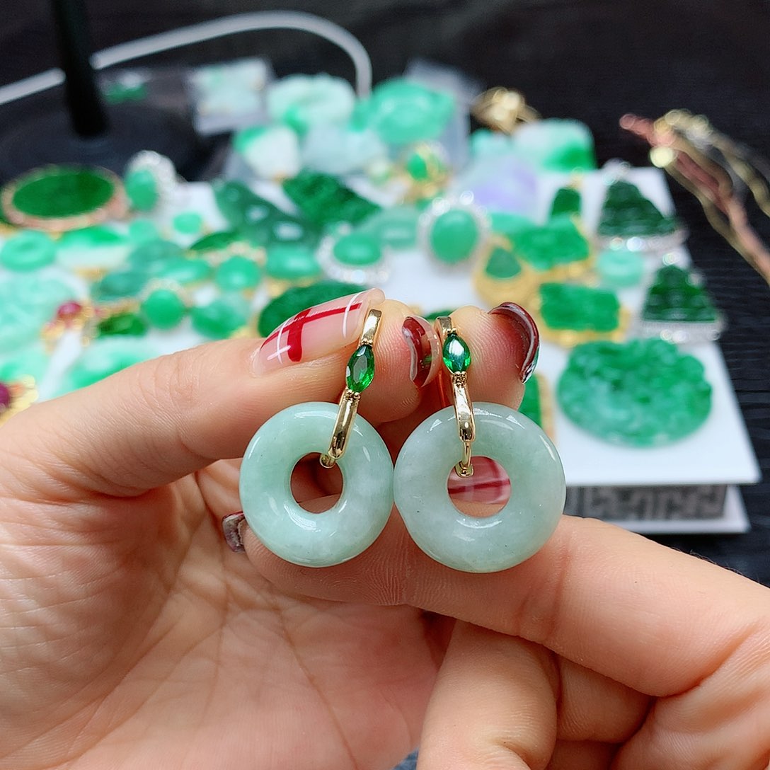 【闪购商品】翡翠耳饰未镶嵌，