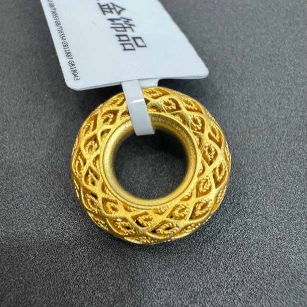 【莹莹专享】足金999 花丝扣 ZP  0.88 纳金添福