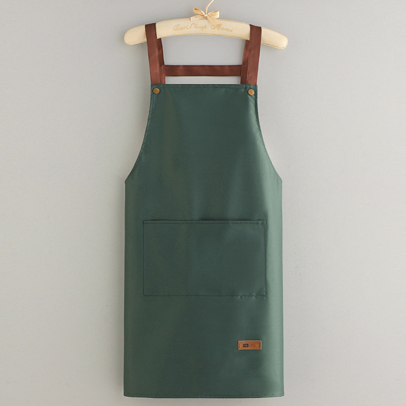 《618福利》制定围裙防水logo印字纯色工作服咖啡师厨房奶茶店防