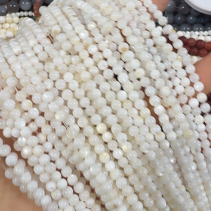 玛瑙/玉髓合金珠宝半成品3条4mm天然圆珠