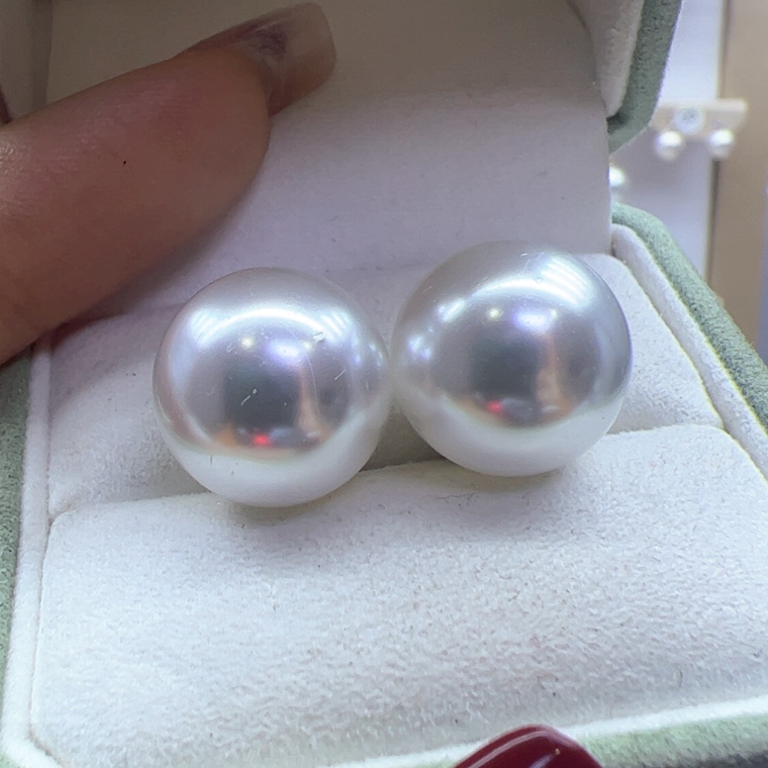 淡水珍珠耳饰银S925镶嵌