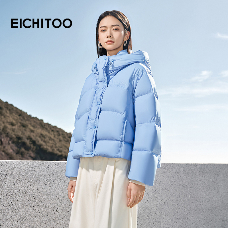 爱居兔女士短款连帽保暖冬时尚百搭通勤款