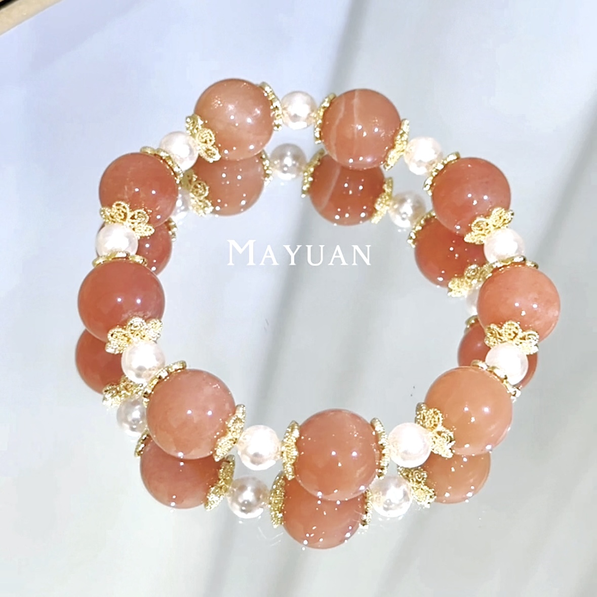【荔枝玫瑰】MY004 橙月光DIY设计手串手链多样性发