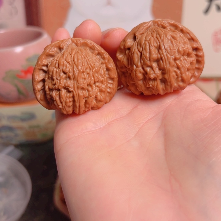 吊坠文玩核桃鑫***?高配精对好货肉球白狮子