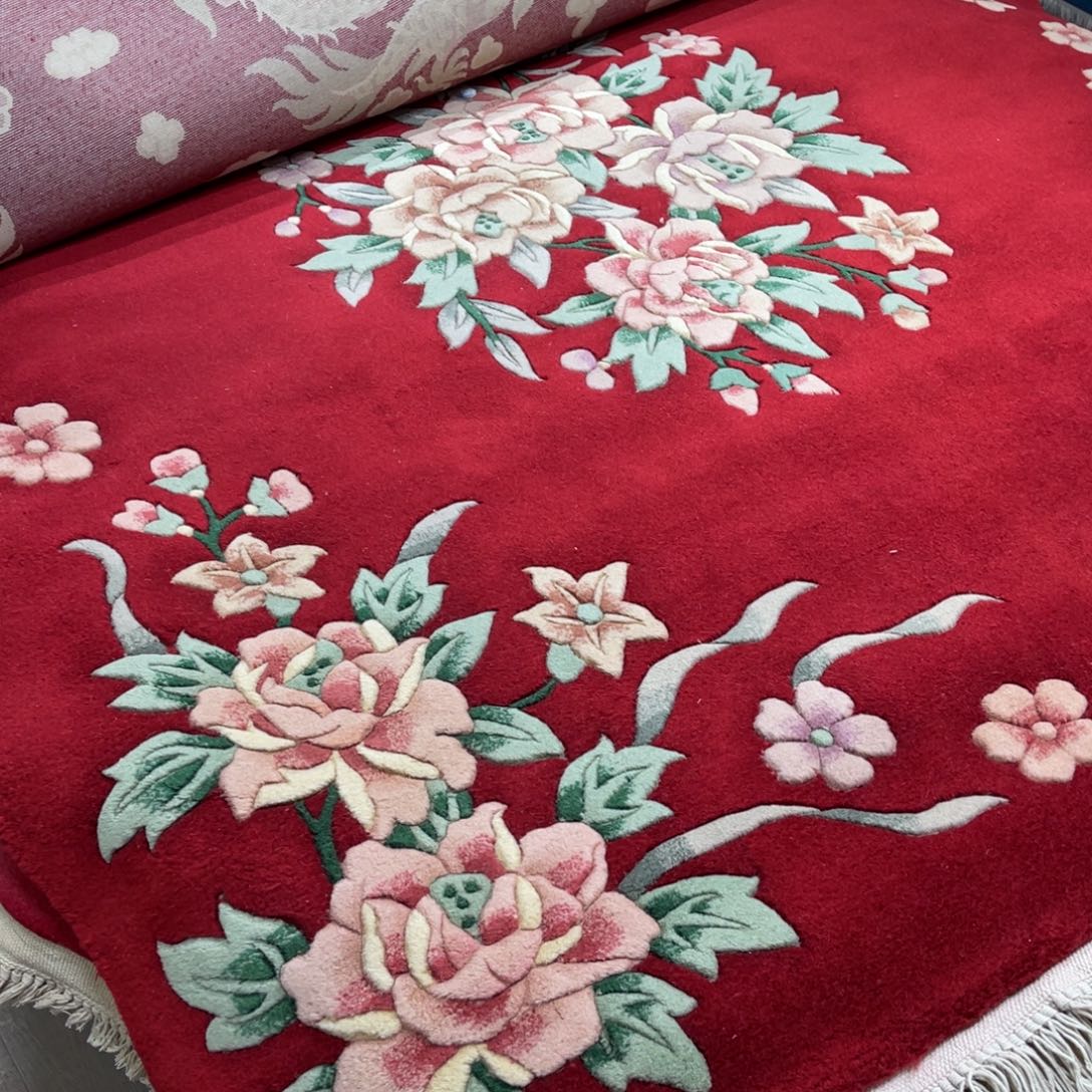 流***、羊毛1.8×2米纯羊毛手工地毯