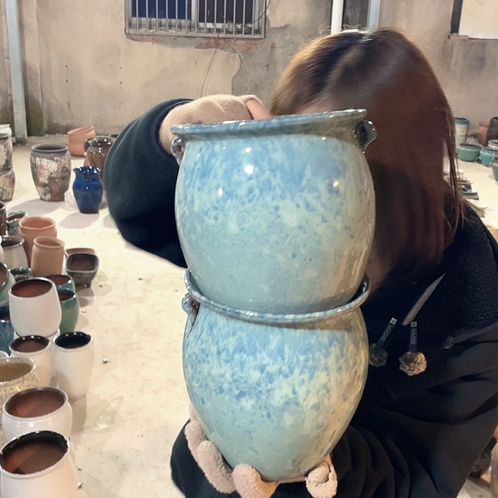 紫砂花盆正品口18高21