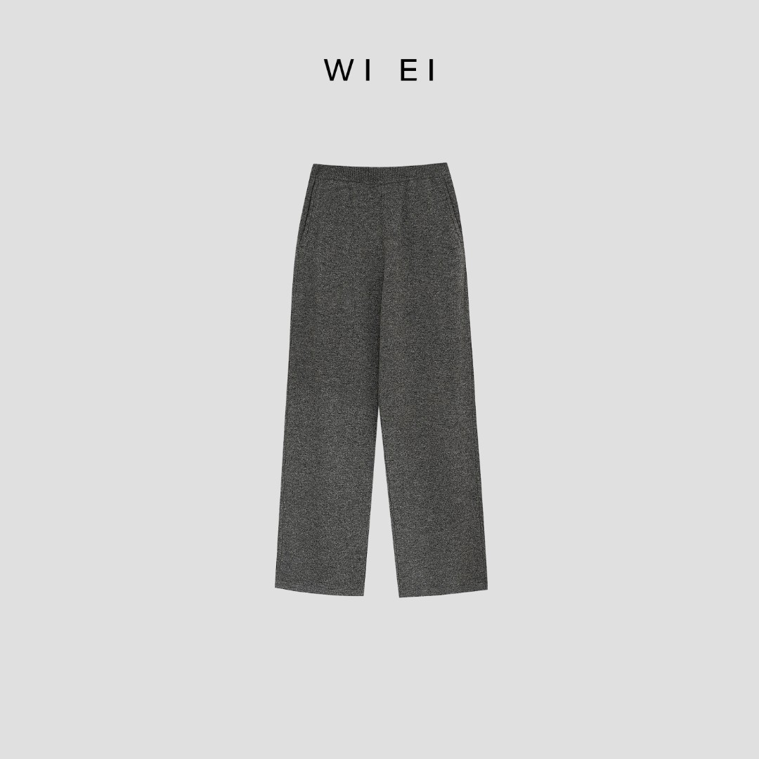 《WE ARE》RM015**100羊毛 休闲直筒阔腿针织裤