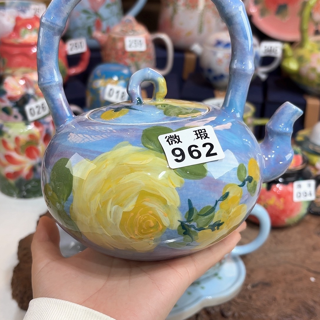景德镇手绘高温釉下彩陶瓷茶具