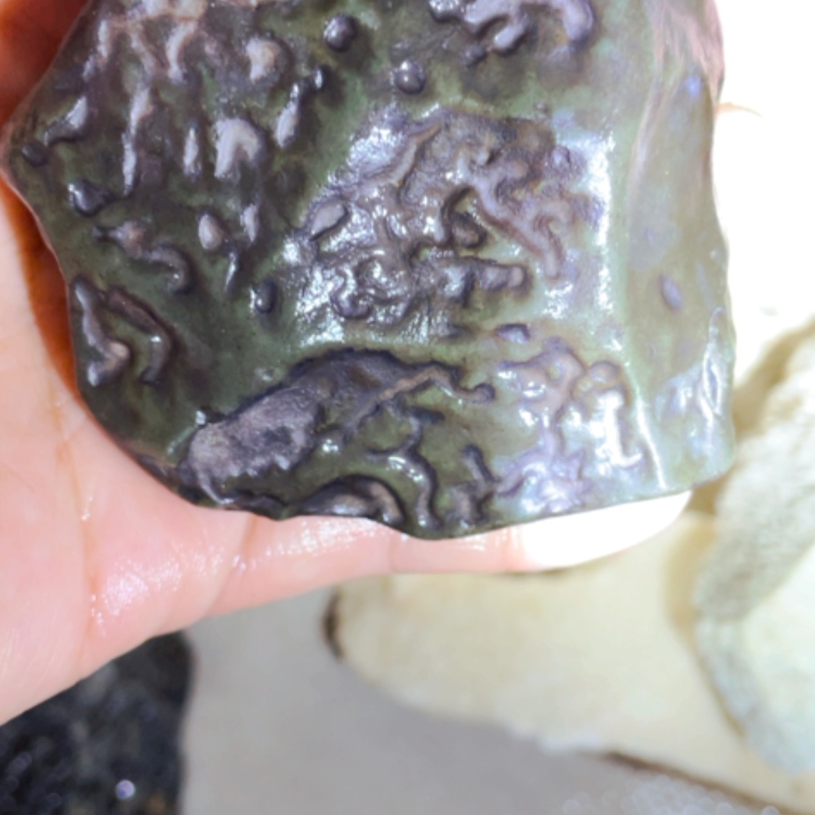 【闪购商品】新疆天宝石细胞舍利硅化铁泥石工艺品碧玺（处理）甜*-