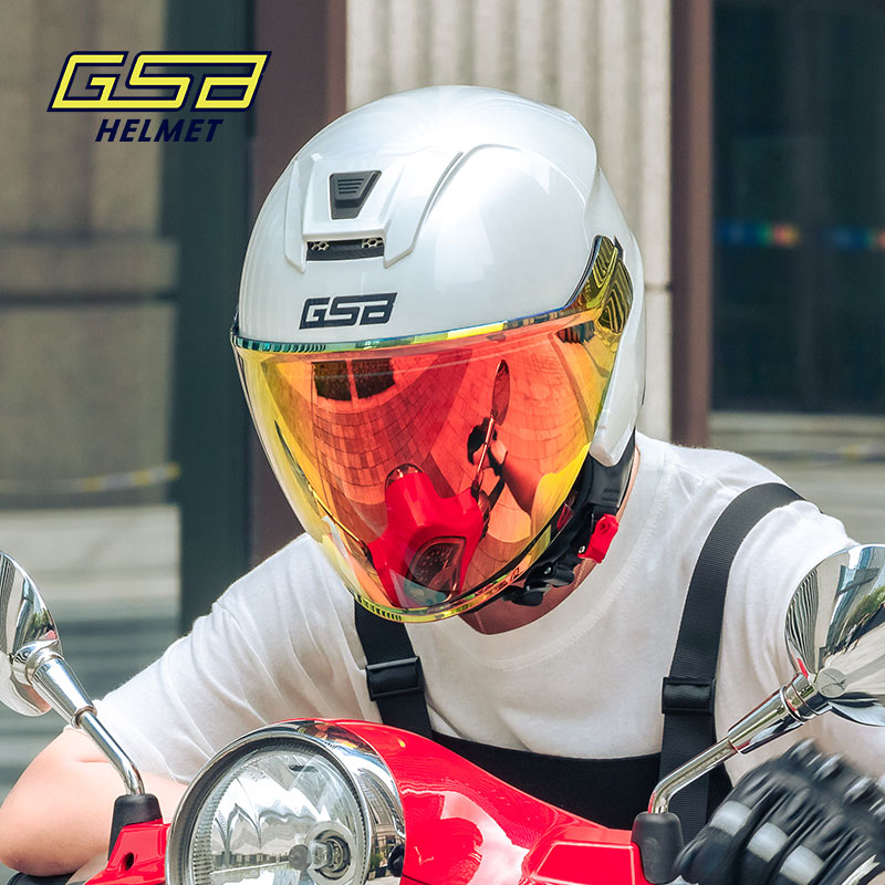 GSB GSB/268A摩托车头盔男款半盔半覆式男女轻便式4分之3四季