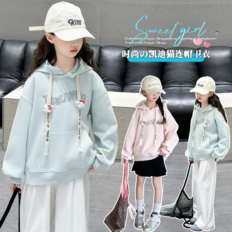 卫衣/绒衫休闲春秋绣花女童中大童