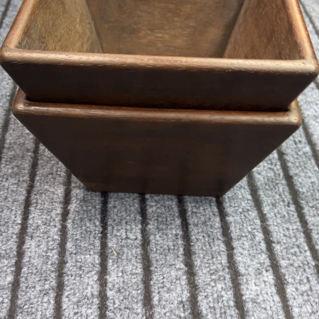 健***年花梨木大斗摆件一对