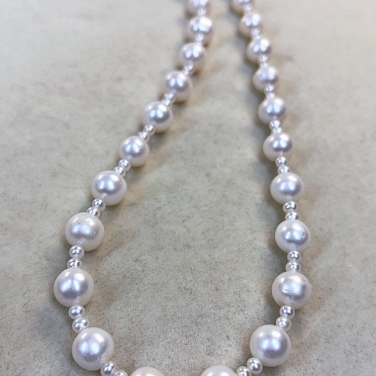 淡水珍珠颈饰银S925镶嵌