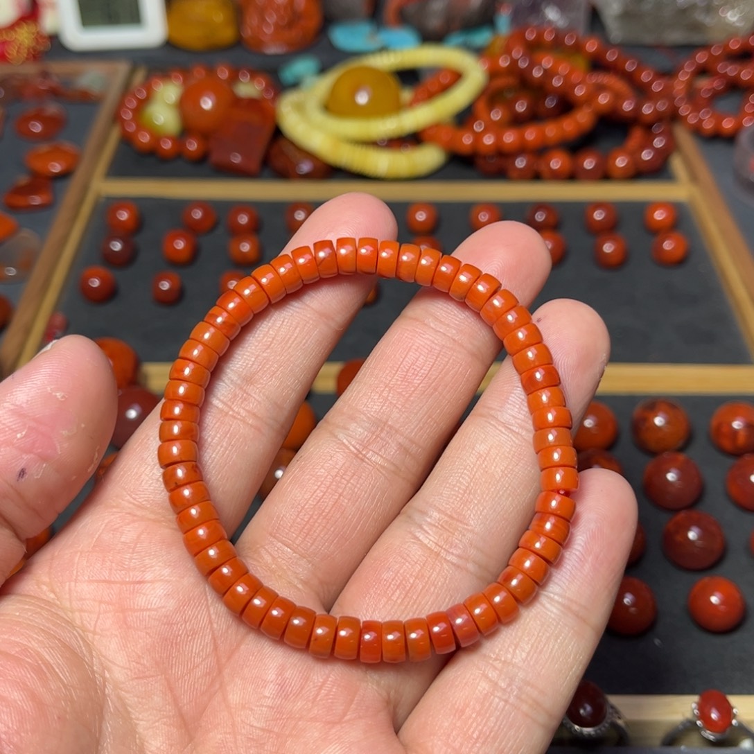J***g南红玛瑙未镶嵌手串原矿瓦西单圈直切药片单圈6mm+