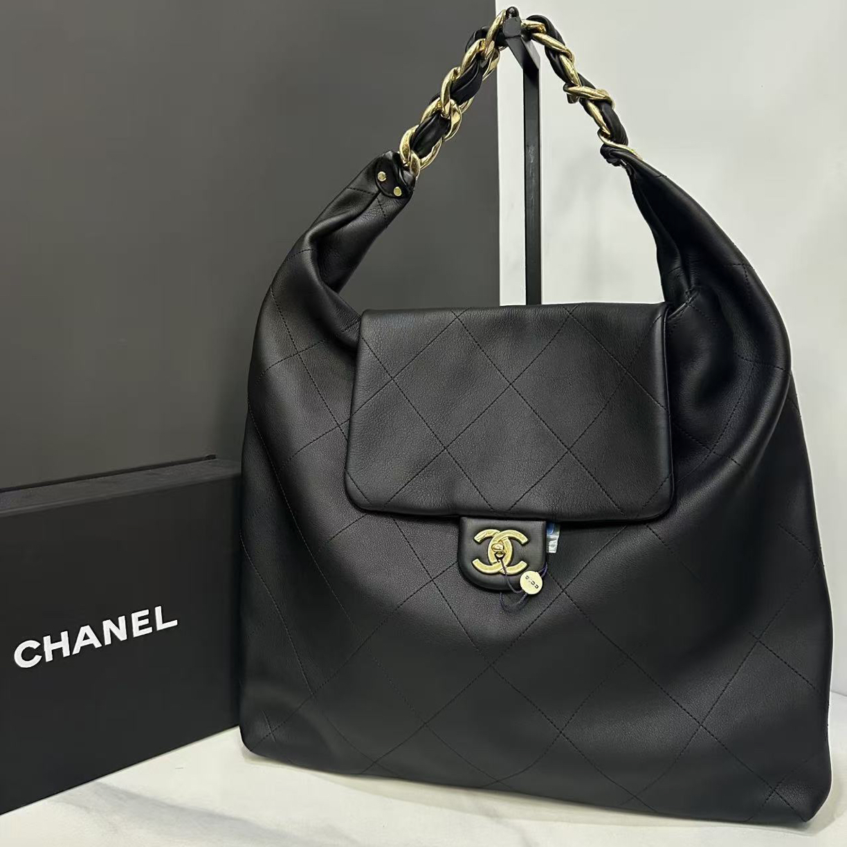 99新 Chanel/香奈儿 25K嬉皮腋下Hobo包芯片40cm/0995120103