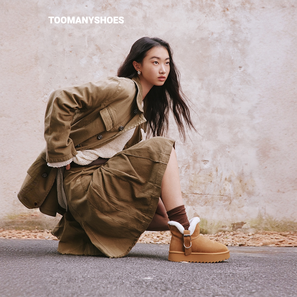 Toomanyshoes糖霜补给加绒保暖棉鞋厚底勃肯雪地靴