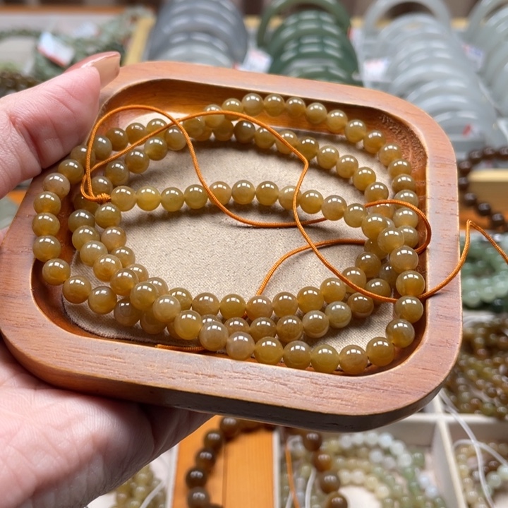 和田玉珠串6mm未镶嵌