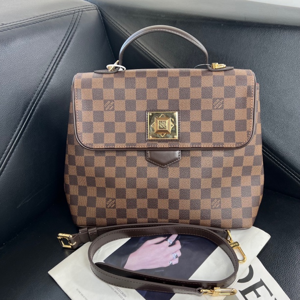 95新 LouisVuitton/路易威登 捐金沉珠/棋盘格手提单肩包