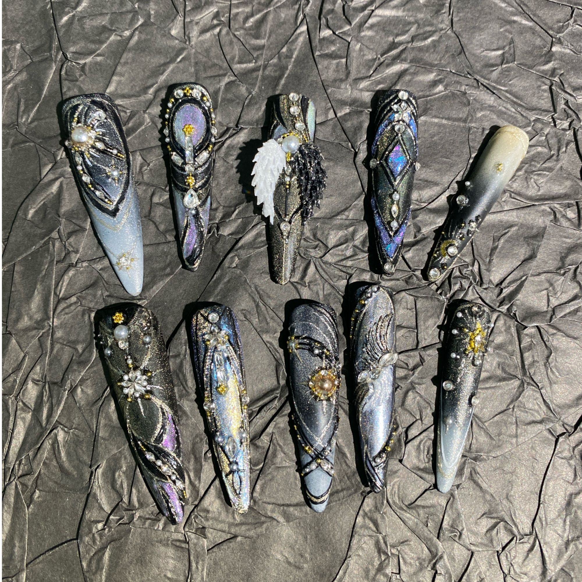 妙艺纯手工穿戴甲定制【定制甲型NO退NO换】