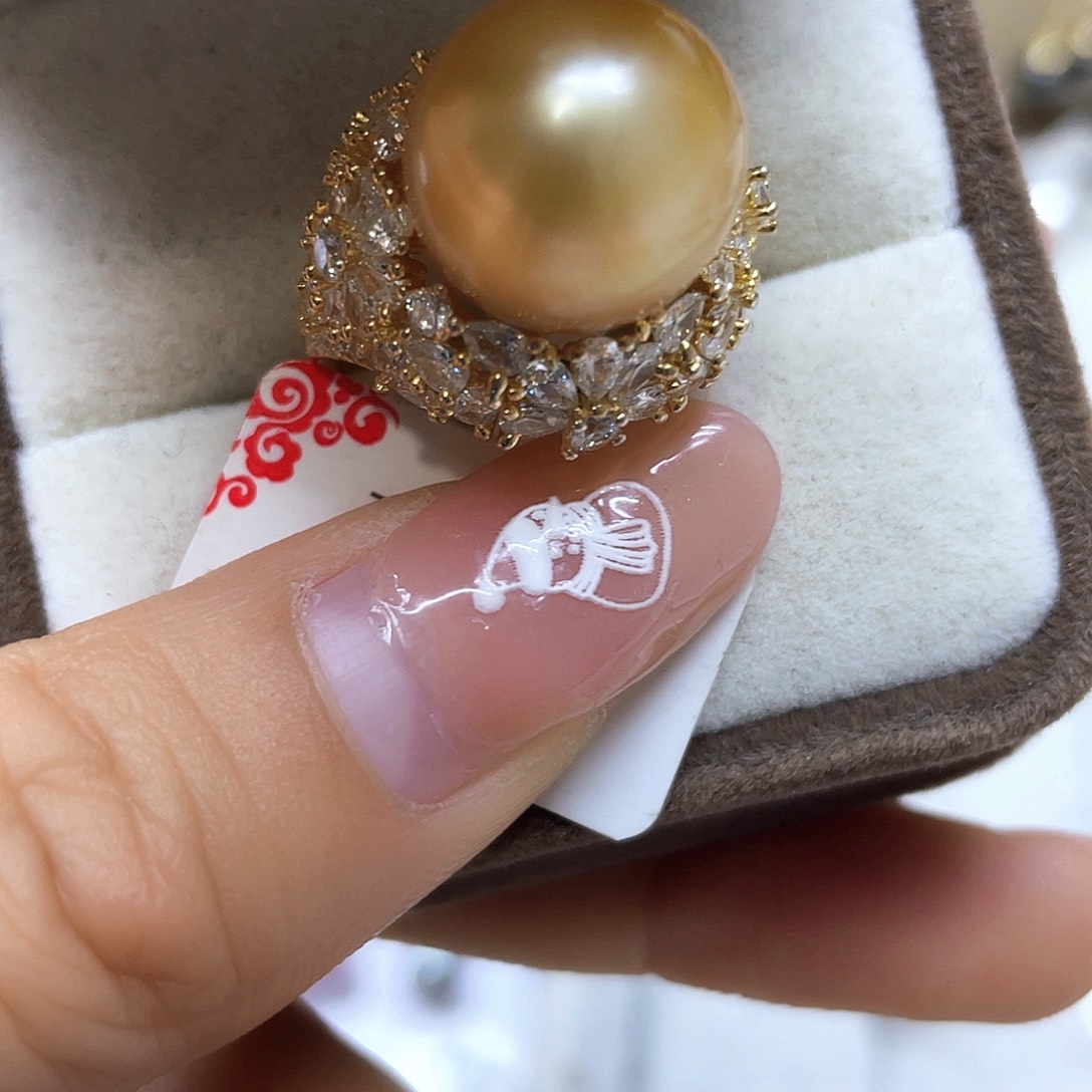 海水珍珠戒指银S925镶嵌