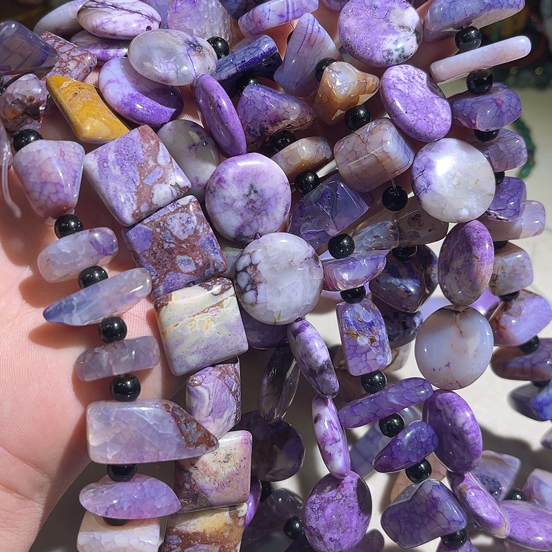 玛瑙/玉髓未镶嵌珠宝半成品紫玛瑙