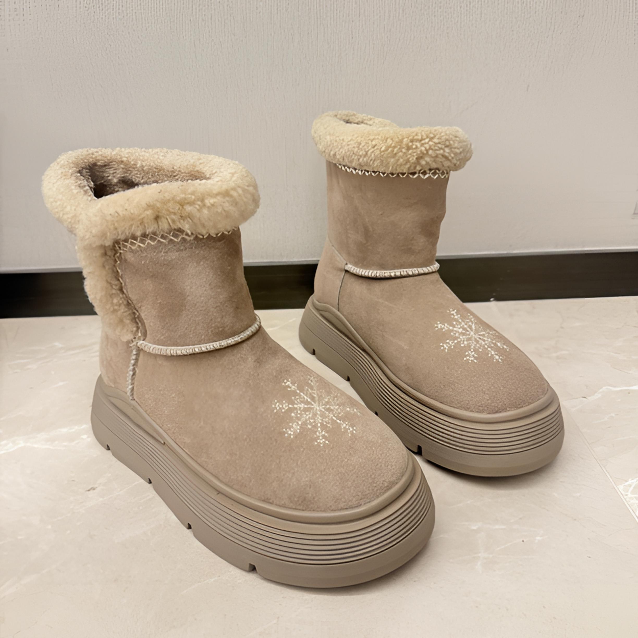 百搭时装靴圆头棉靴保暖筒靴短靴冬季