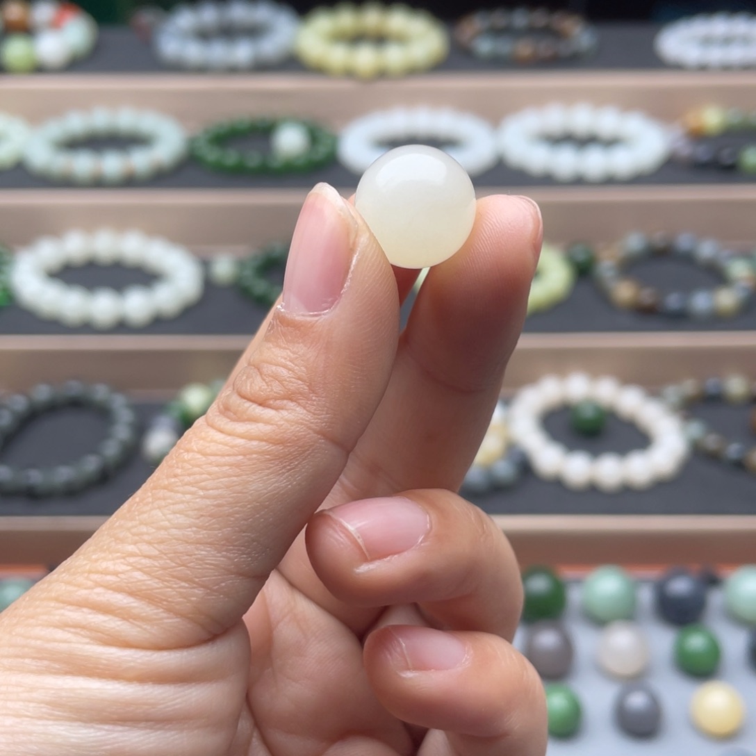 和田玉单珠14未镶嵌妙****具