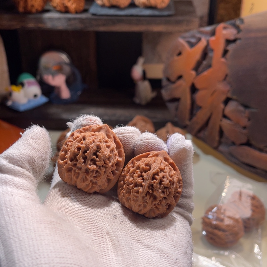 張***叁把件文玩核桃32黄露思有磕碰