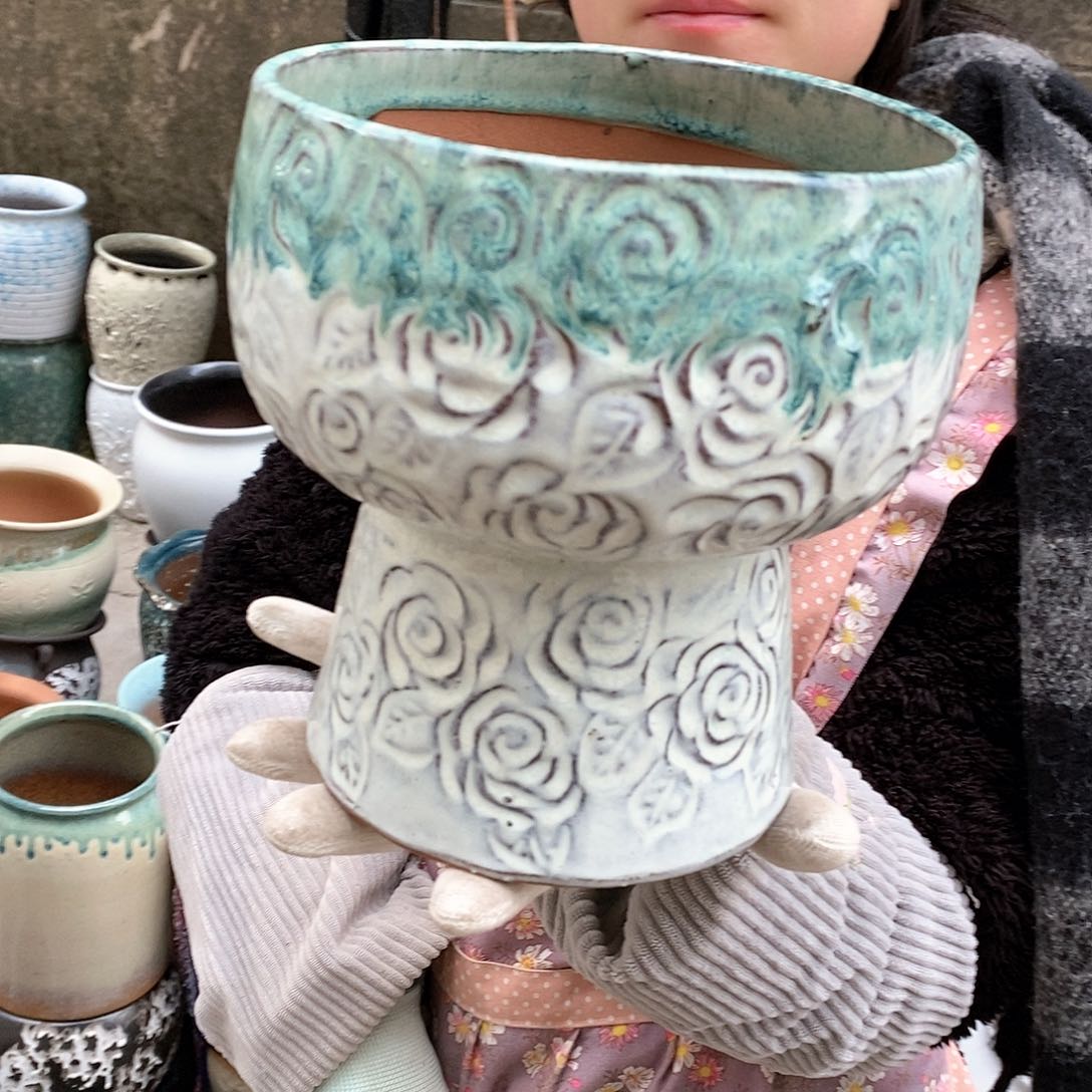 紫砂花盆瑕疵口18高20