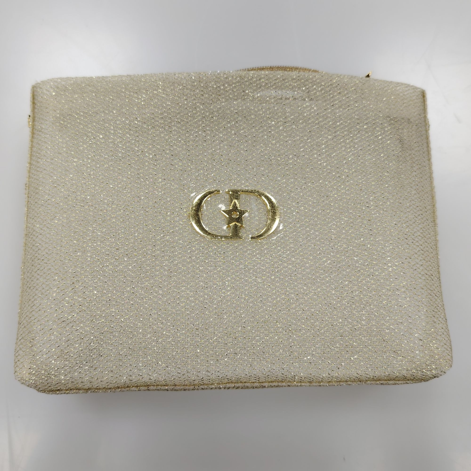 迪奥【K214】专柜礼赠金丝网纱透明时尚化妆包便携蕾丝手拿包