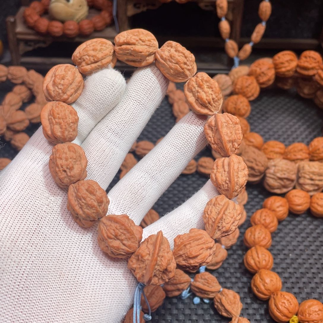 文玩核桃手串 原生态 嵩山蛤蟆头