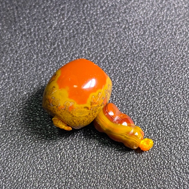 天然战国红玛瑙三通佛头鸡油黄艳红直径15mm配饰穿搭63号