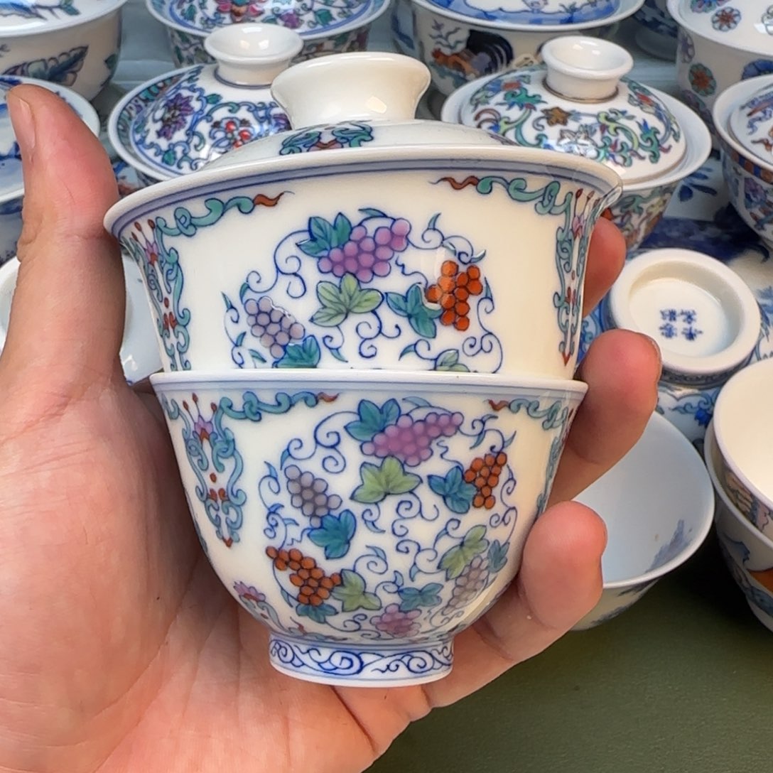 爱****，彦祖纯手工手绘茶具两件套