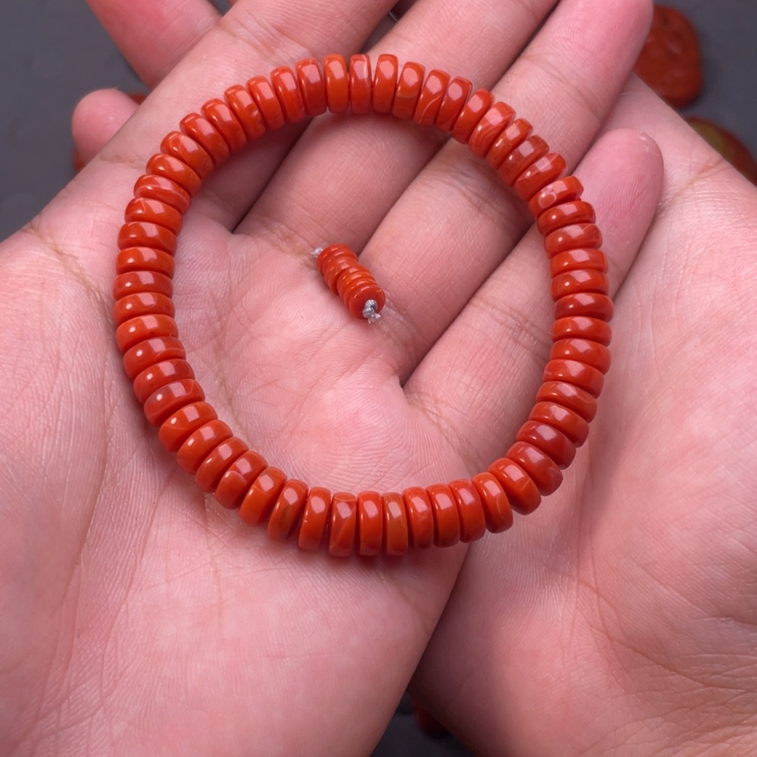 泉***化南红玛瑙未镶嵌配饰卡7mm