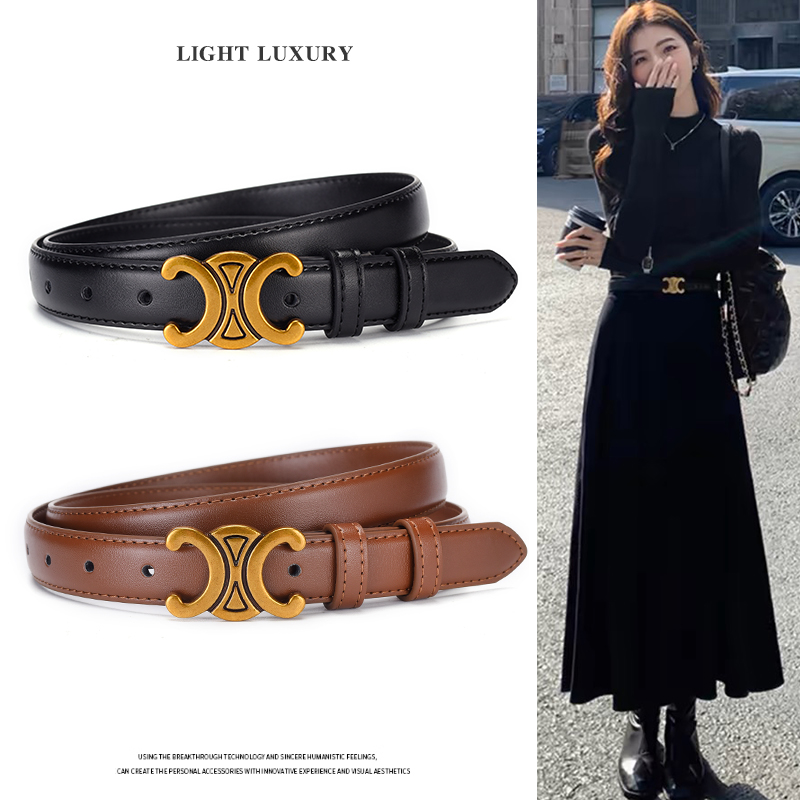 新款腰带女士百搭皮带西裤简约流评价腰带裙子休闲娱乐复古裤腰带