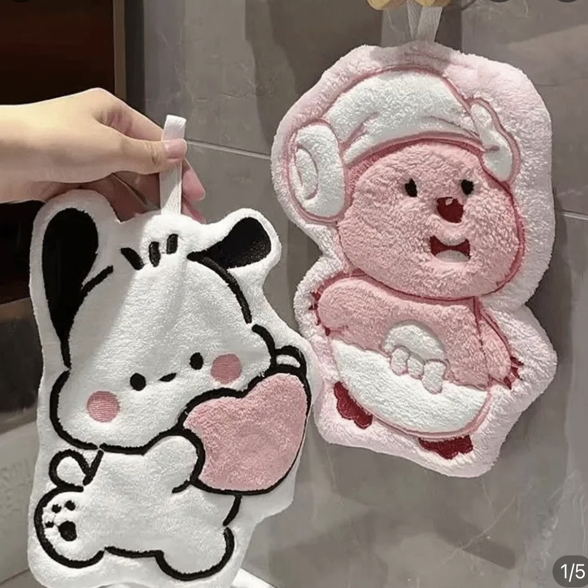 刺绣清洁印染吸水厨房擦手巾柔软可爱学生流浪丹宁风