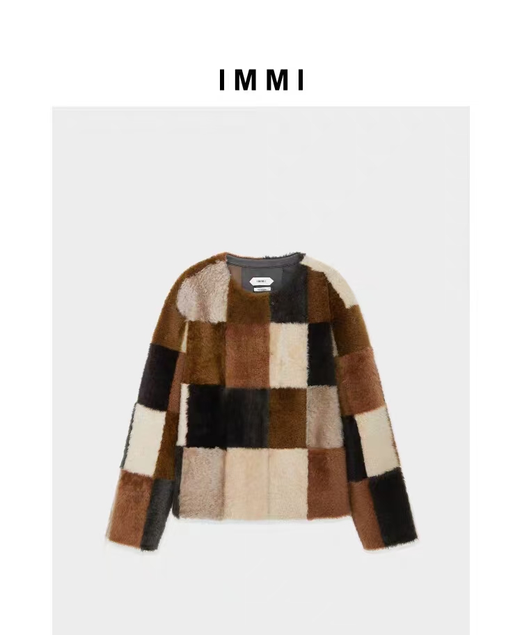 【immi】设计师品牌25冬新品拉贡棋盘格圆领夹克外套1316x