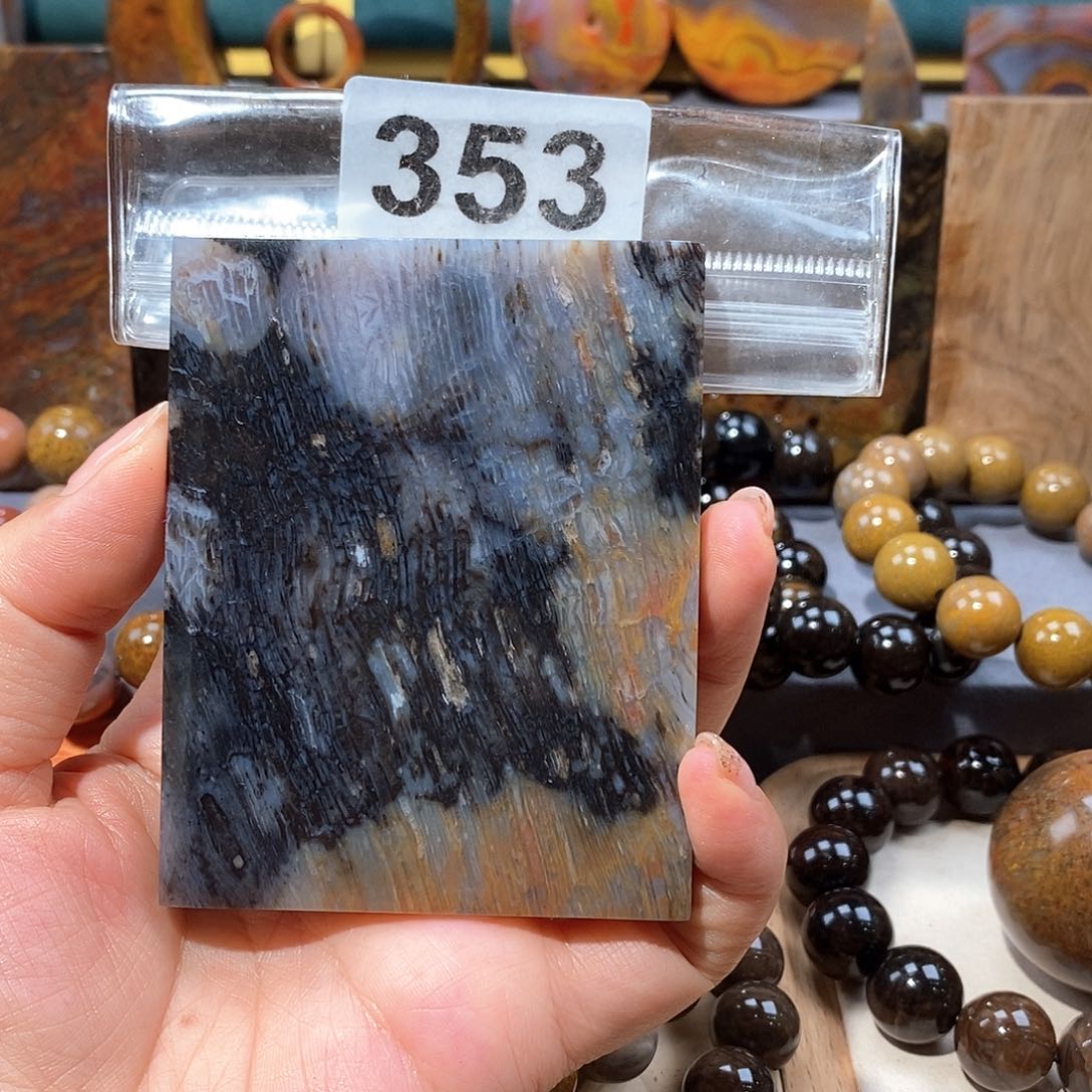 硅化玉天然北票树化玉方牌未镶嵌