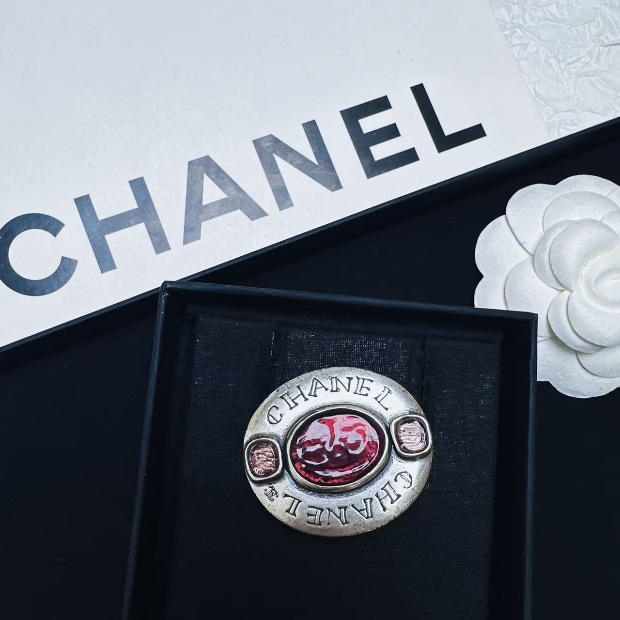 95新 Chanel/香奈儿 柚礼中古/香奈儿康鹏琉璃胸针CC502010