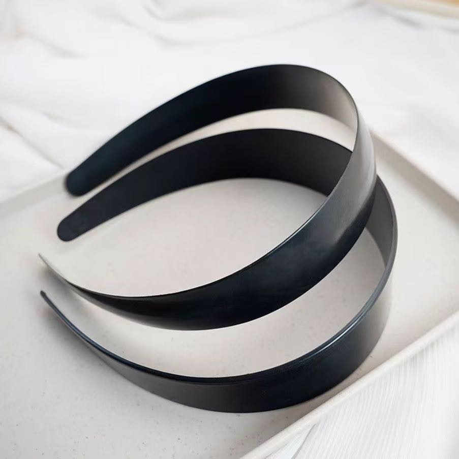 懒虫饰品  黑色塑料宽发箍简约少女发箍手工diy配件材料