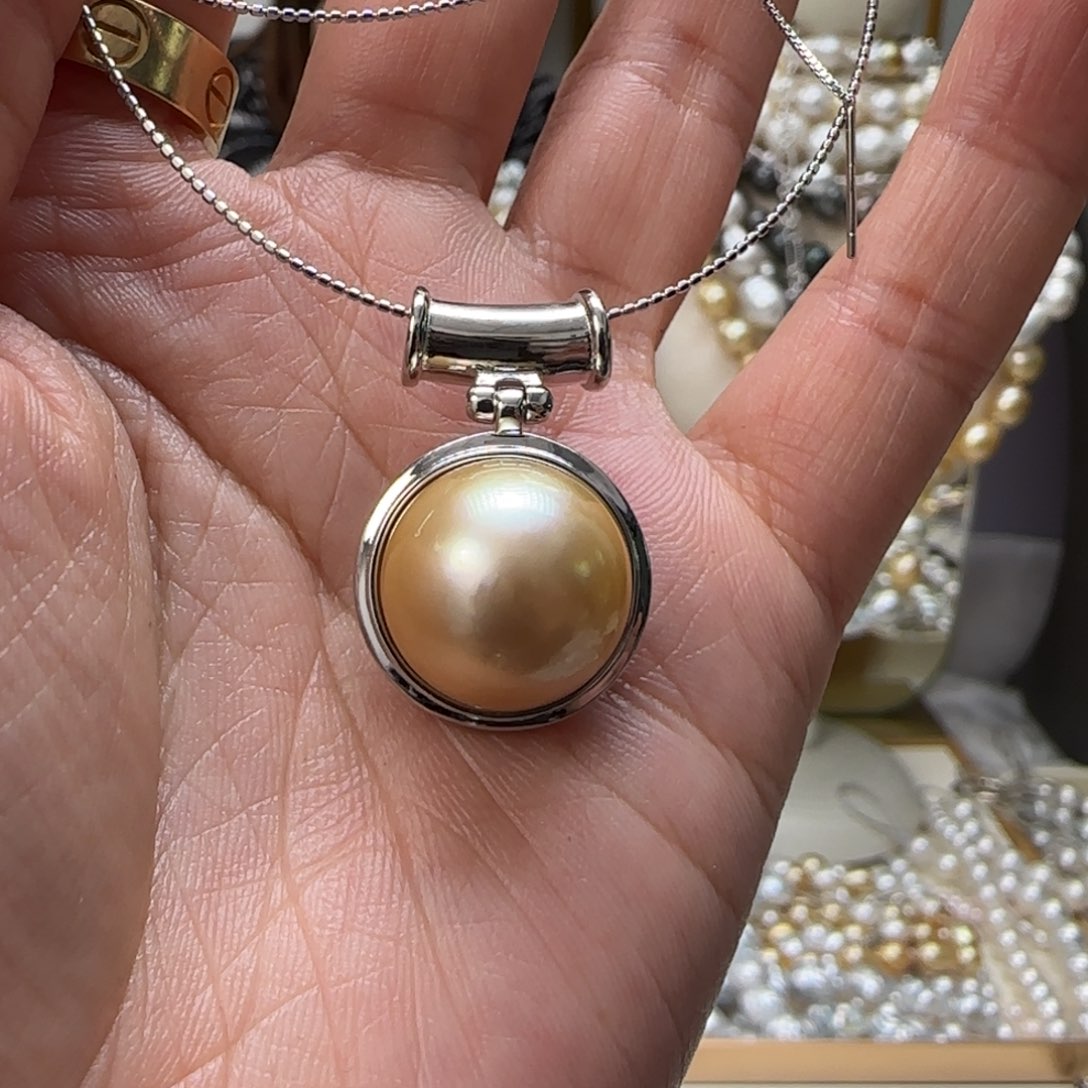 海水珍珠颈饰银S925镶嵌