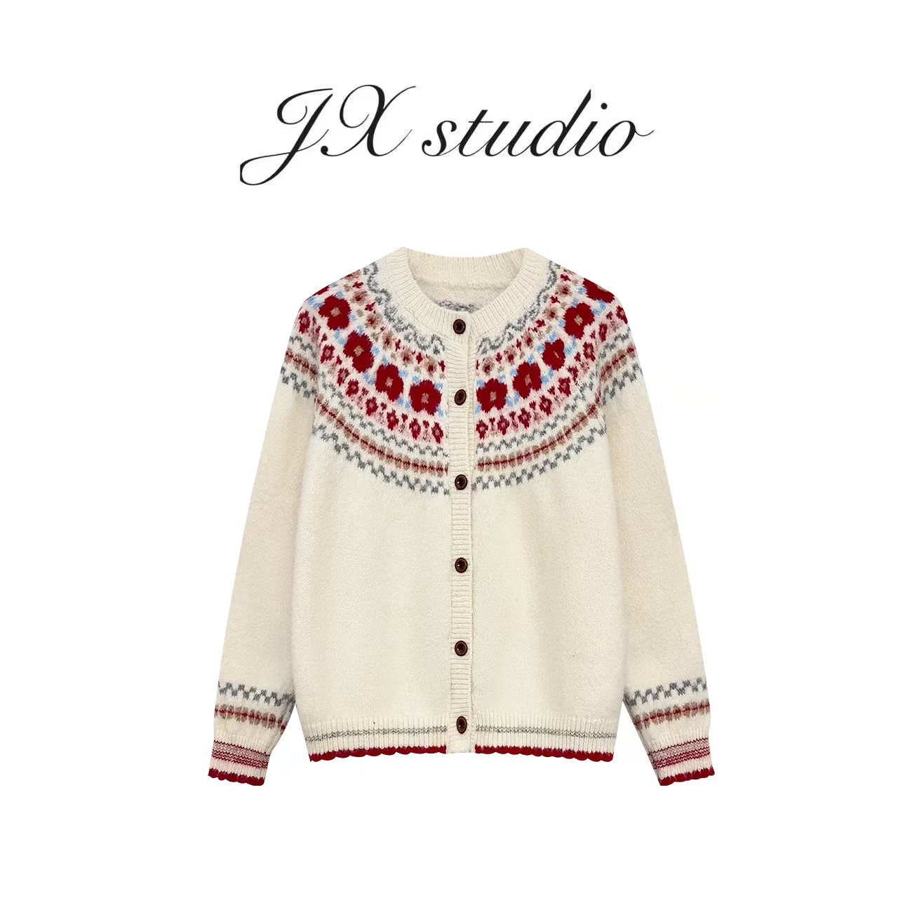 静贤【冬日叙事】新款韩版百搭气质显瘦羊毛针织开衫