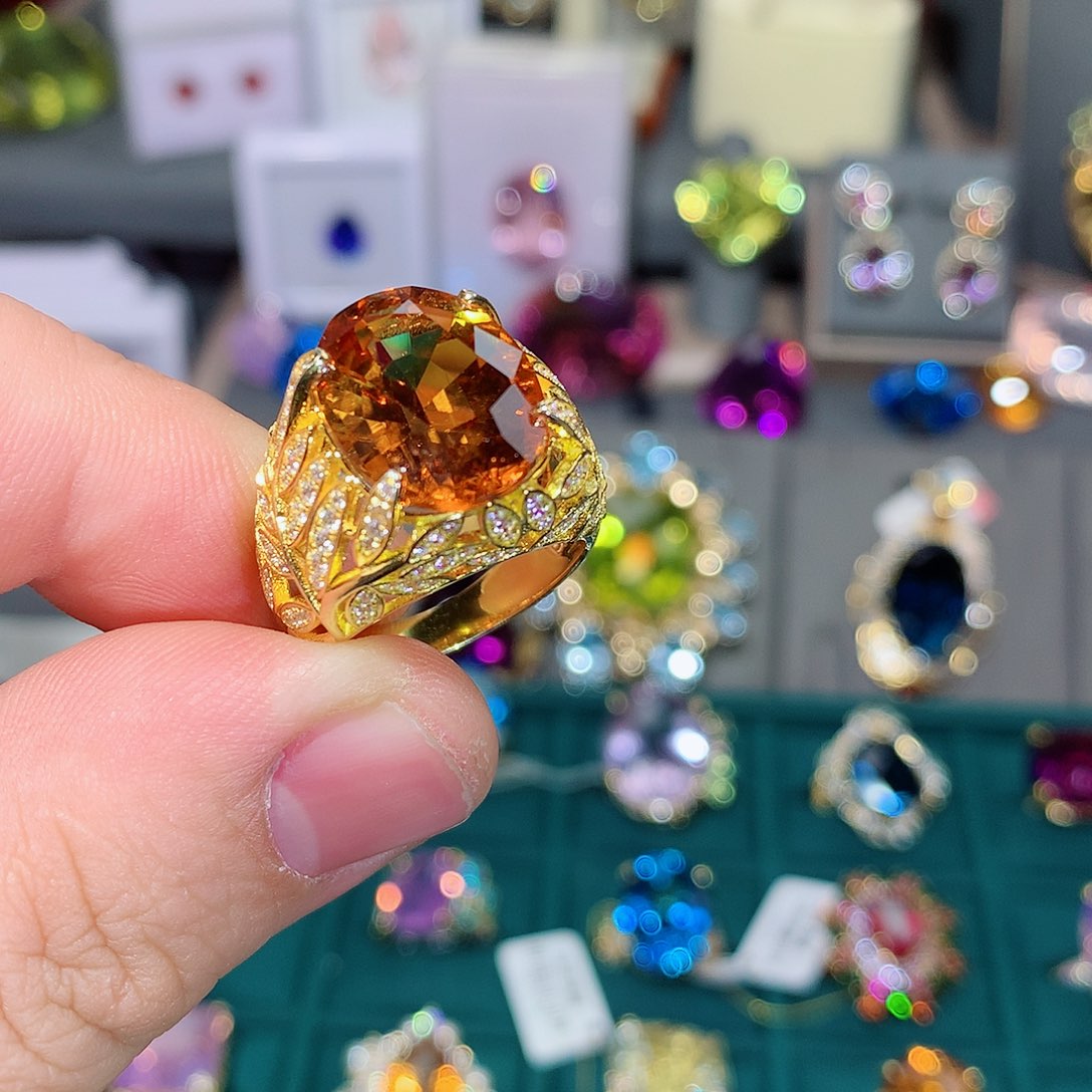 水晶戒指银S925镶嵌小**师戒指